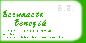 bernadett benczik business card